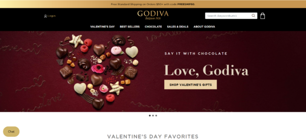 Godiva valentine web design