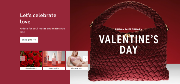 marks and spencer's valentine's web design